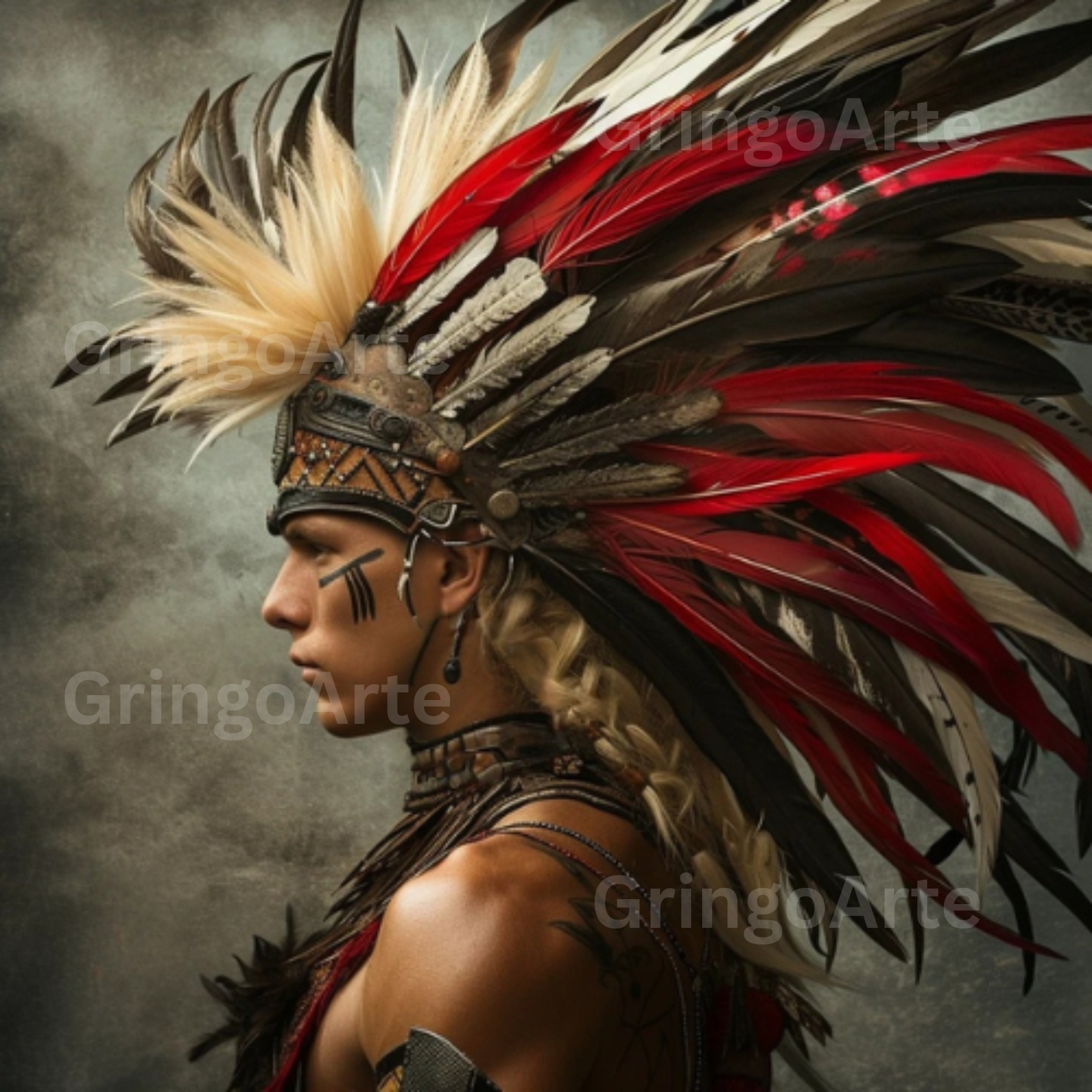 Aztec Storm Warrior – Digital Art Print Pack