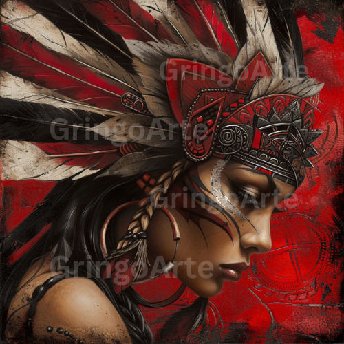 Aztec Sun Goddess – Digital Art Print Pack