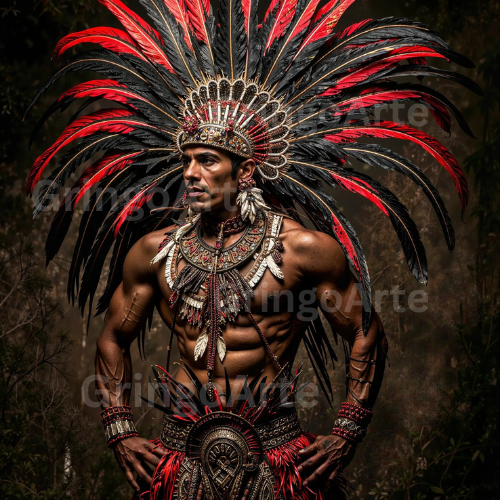 Aztec Sun Guardian – Digital Art Print Pack