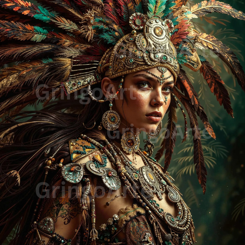 Aztec Warrior Goddess – Digital Art Print Pack